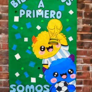 Telón escenográfico escolar – Banner mundial